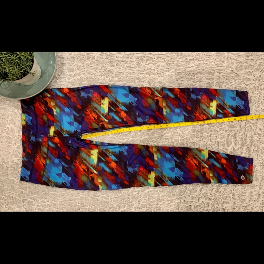 Athleta Sonar Colorburst Yoga Workout Run Tights - Picture 3 of 8